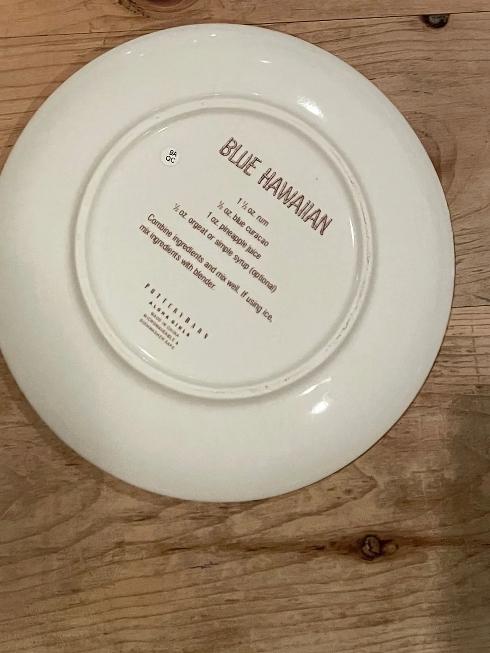NWT (2) Pottery Barn Vtg Aloha Girls 8” appetizer tapas plates recipes on back